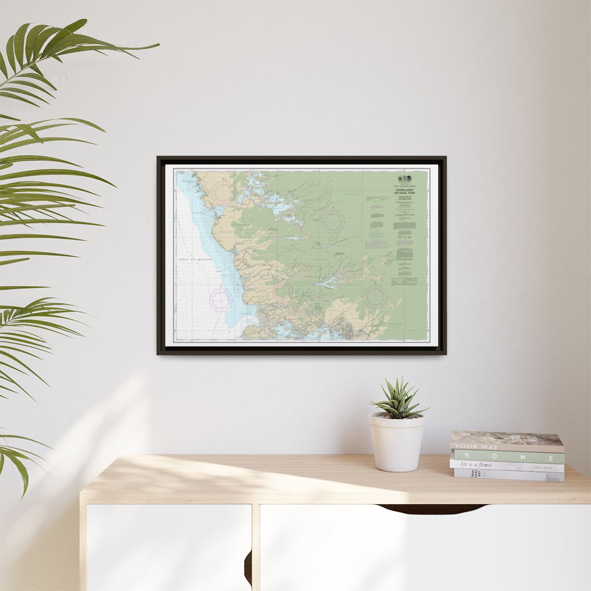 Chart 11432 Everglades National Park Shark River to Lostmans River - NOAA Nautical Chart Floating Frame Canvas | 30" x 20" | 36" x 24" | 48" x 32" - Espresso context-1