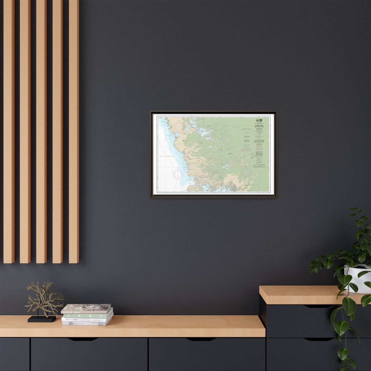 Chart 11432 Everglades National Park Shark River to Lostmans River - NOAA Nautical Chart Floating Frame Canvas | 30" x 20" | 36" x 24" | 48" x 32" - Espresso context-2