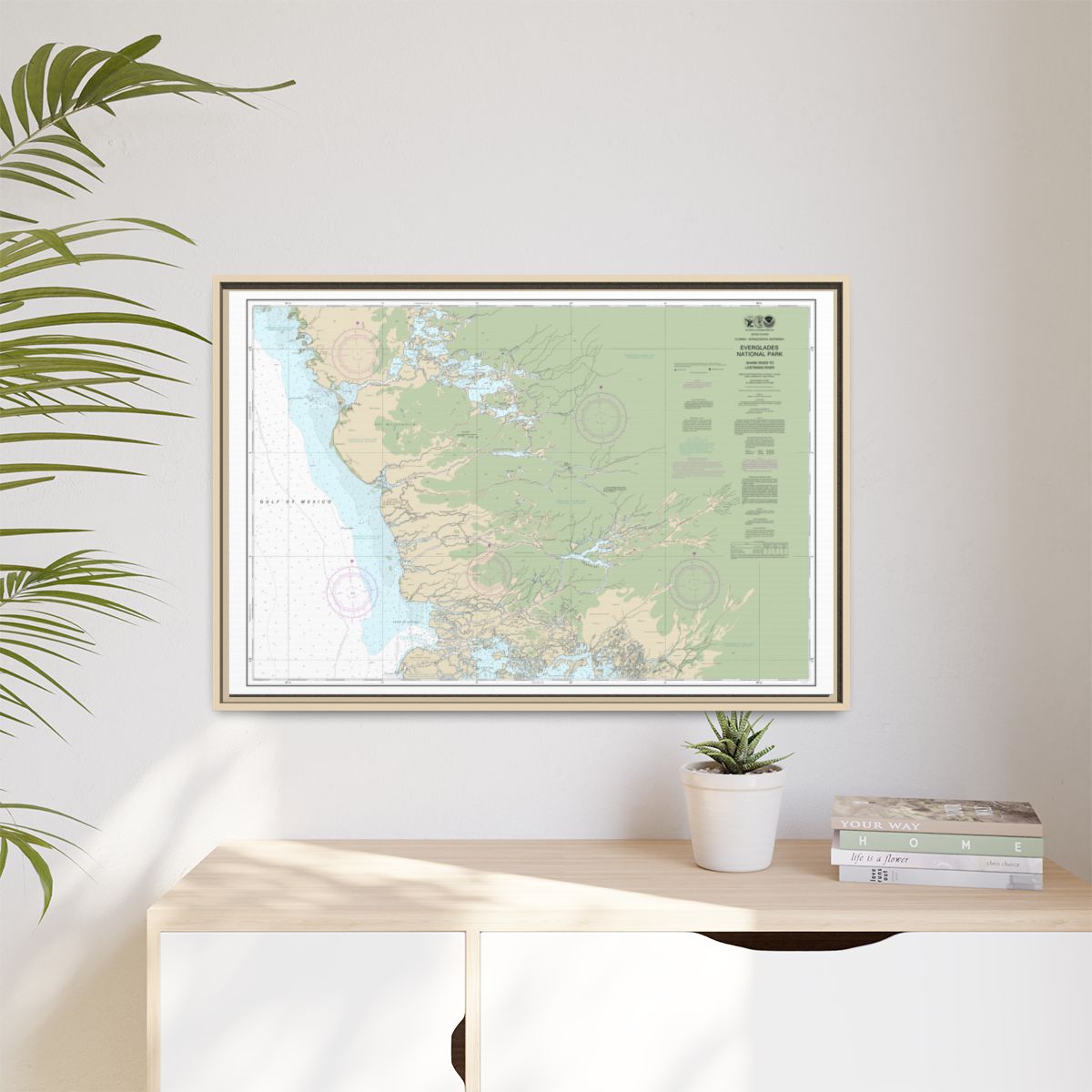 Chart 11432 Everglades National Park Shark River to Lostmans River - NOAA Nautical Chart Floating Frame Canvas | 30" x 20" | 36" x 24" | 48" x 32" - Natural context-1
