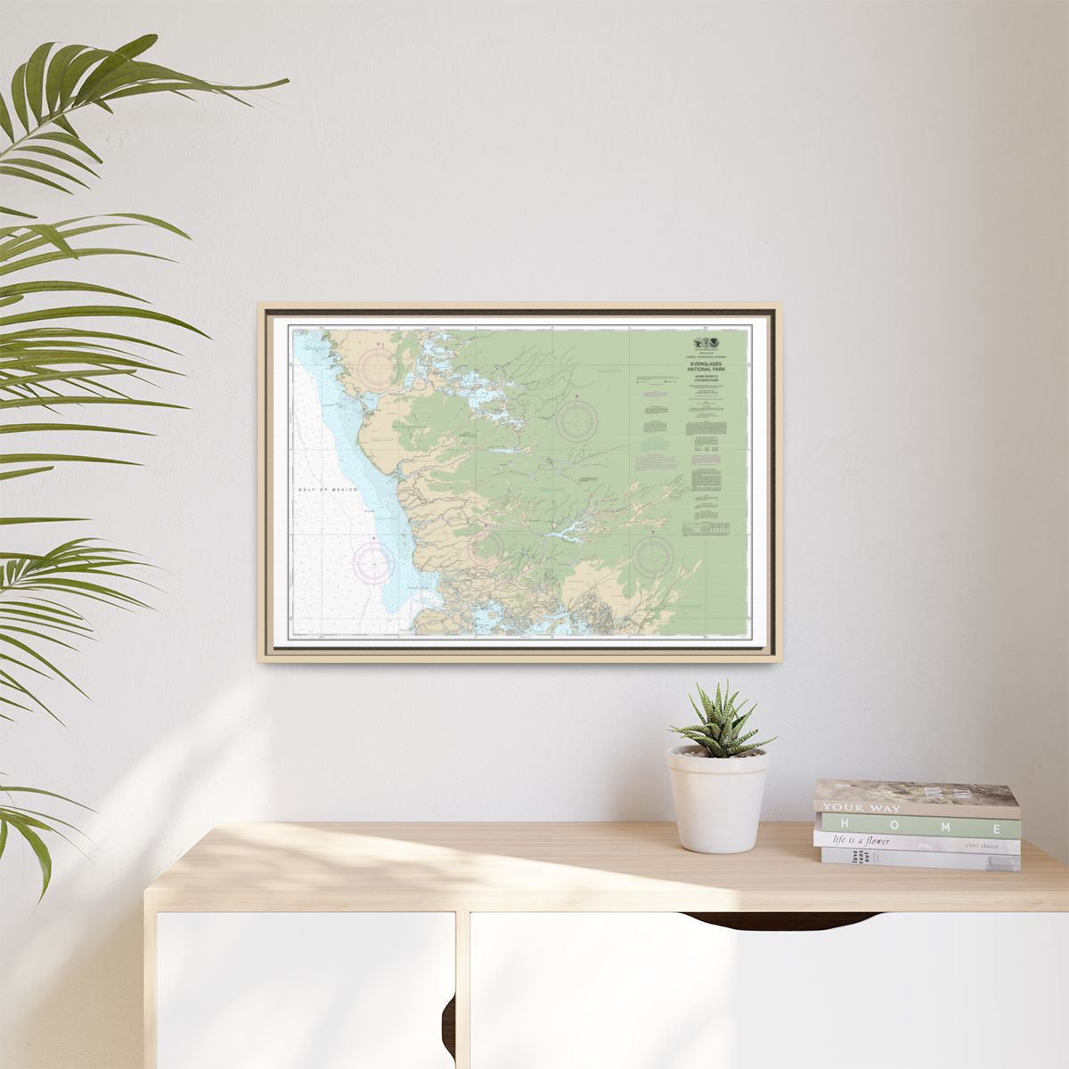 Chart 11432 Everglades National Park Shark River to Lostmans River - NOAA Nautical Chart Floating Frame Canvas | 30" x 20" | 36" x 24" | 48" x 32" - Natural context-1