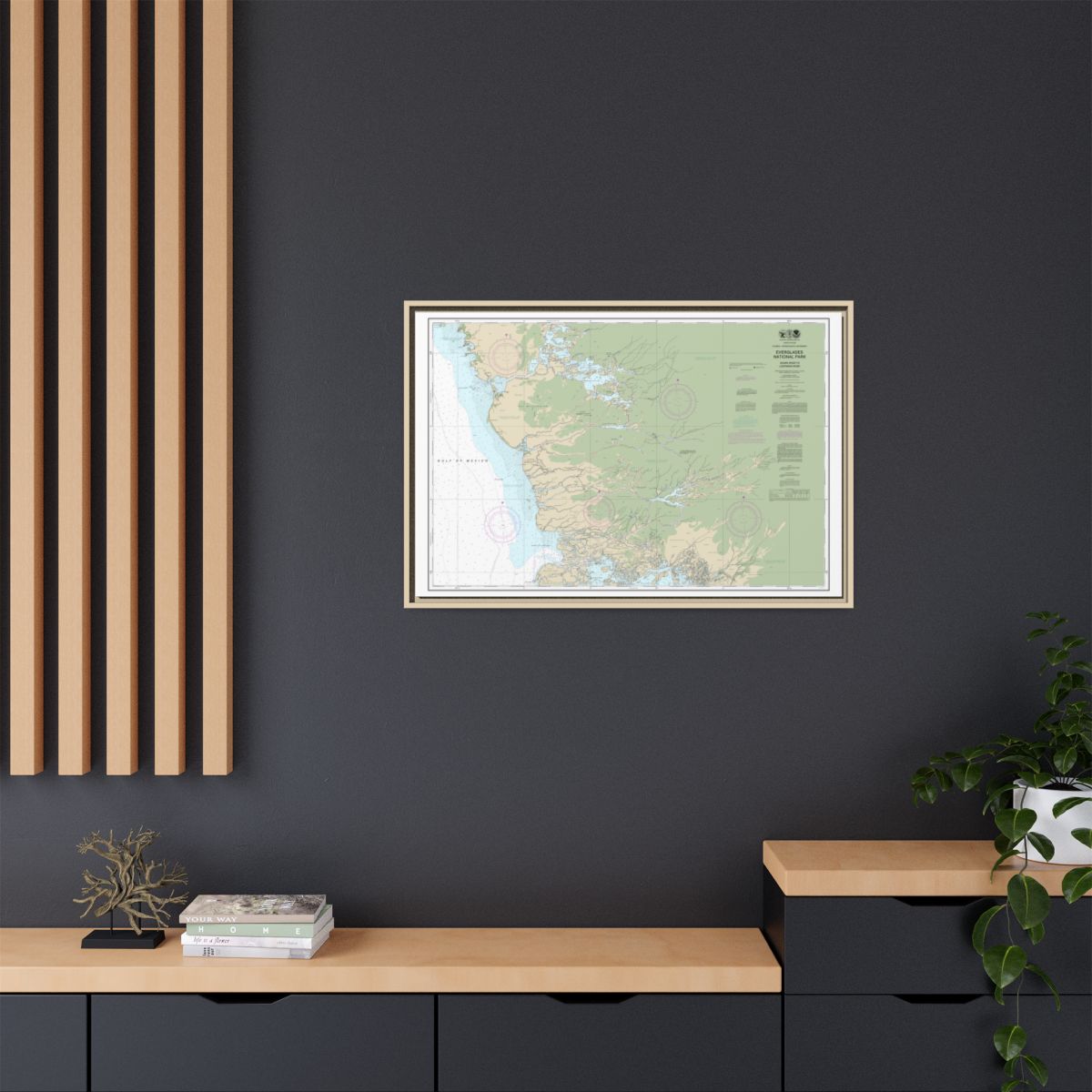 Chart 11432 Everglades National Park Shark River to Lostmans River - NOAA Nautical Chart Floating Frame Canvas | 30" x 20" | 36" x 24" | 48" x 32" - Natural context-2
