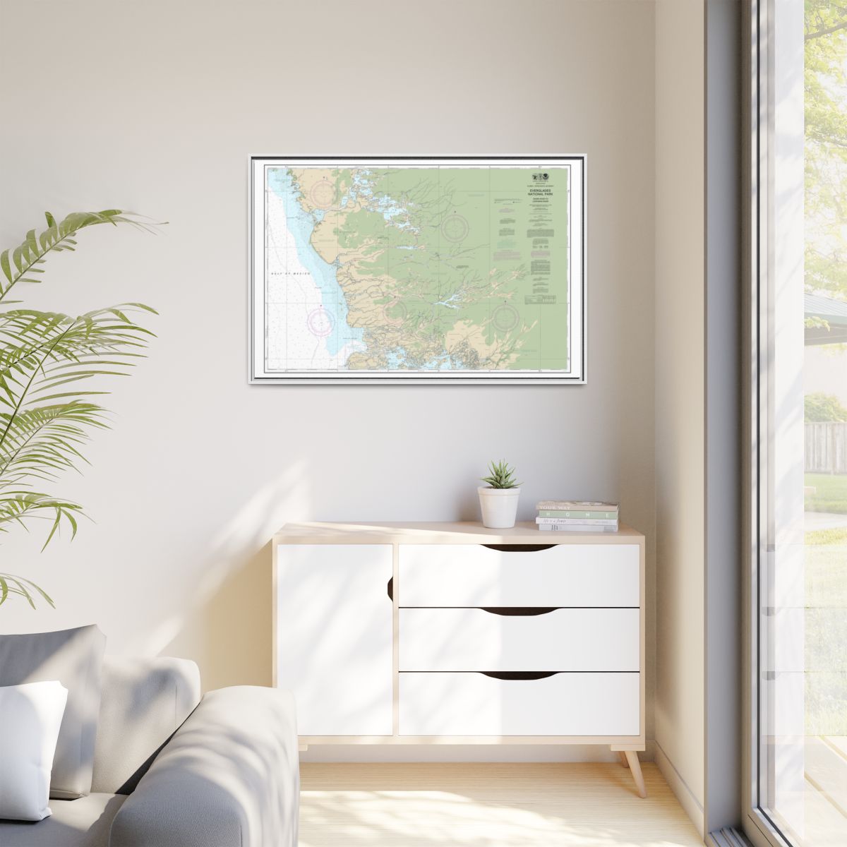 Chart 11432 Everglades National Park Shark River to Lostmans River - NOAA Nautical Chart Floating Frame Canvas | 30" x 20" | 36" x 24" | 48" x 32" - White context-1