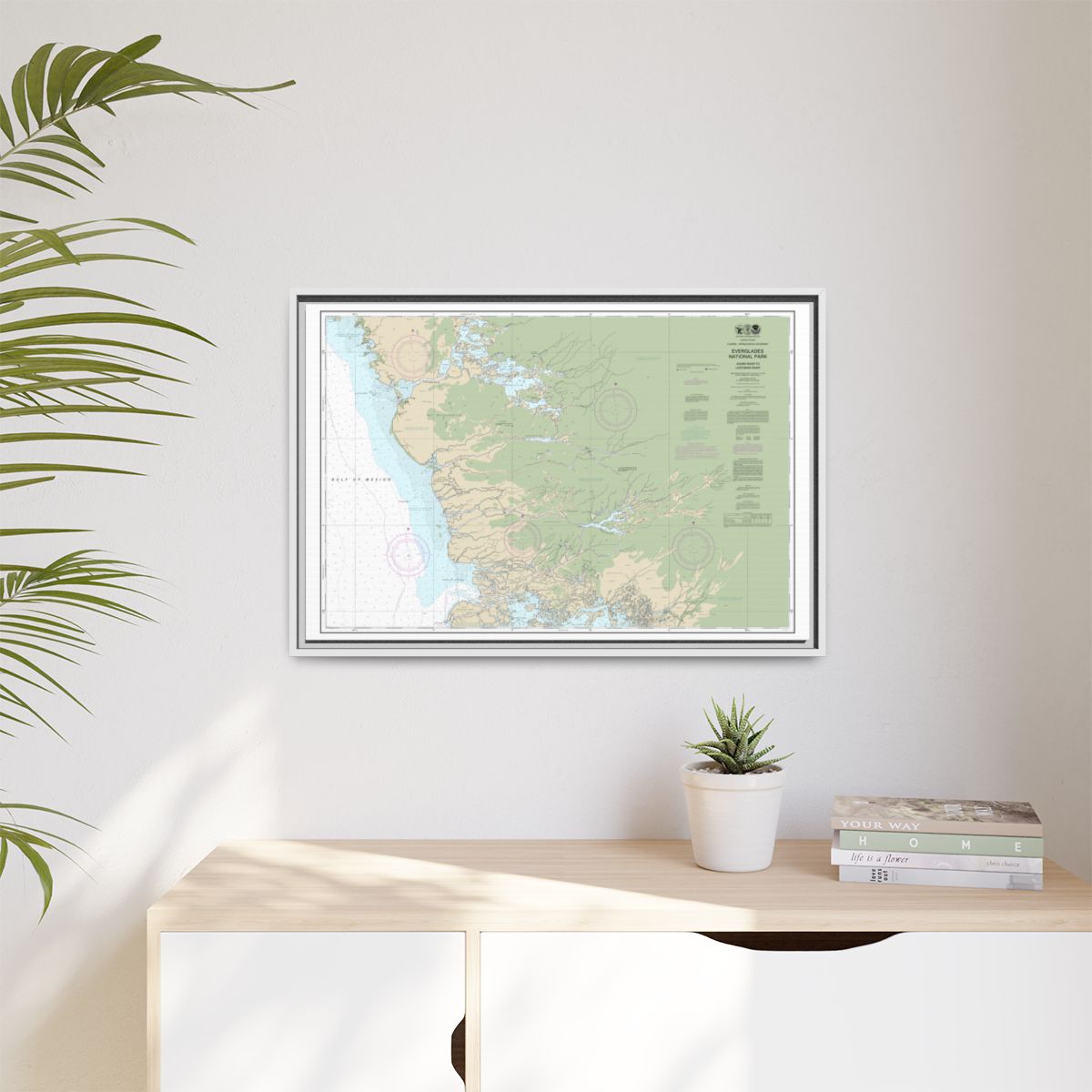 Chart 11432 Everglades National Park Shark River to Lostmans River - NOAA Nautical Chart Floating Frame Canvas | 30" x 20" | 36" x 24" | 48" x 32" - White context-1