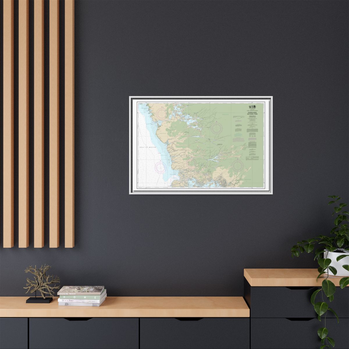 Chart 11432 Everglades National Park Shark River to Lostmans River - NOAA Nautical Chart Floating Frame Canvas | 30" x 20" | 36" x 24" | 48" x 32" - White context-2