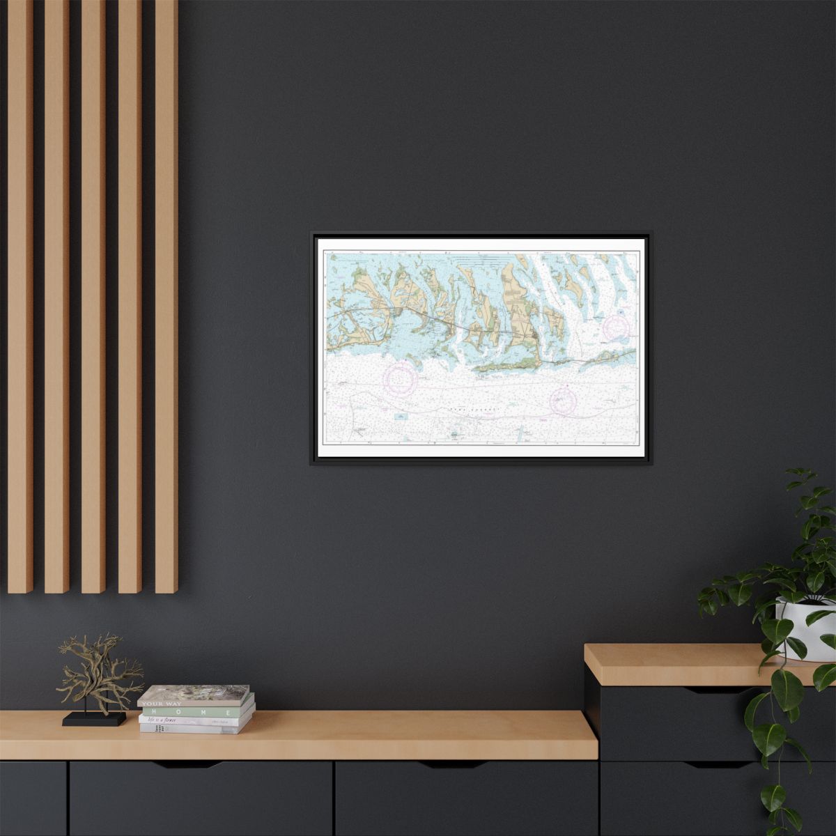 Chart 11445 Intracoastal Waterway Bahia Honda Key to Sugarloaf Key - NOAA Nautical Chart Floating Frame Canvas | 30" x 20" | 36" x 24" | 48" x 32" - Black context-2