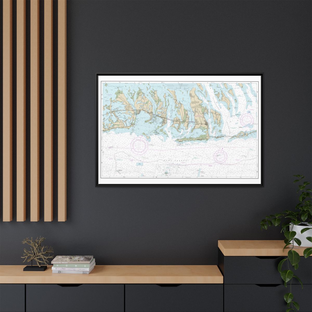 Chart 11445 Intracoastal Waterway Bahia Honda Key to Sugarloaf Key - NOAA Nautical Chart Floating Frame Canvas | 30" x 20" | 36" x 24" | 48" x 32" - Black context-2