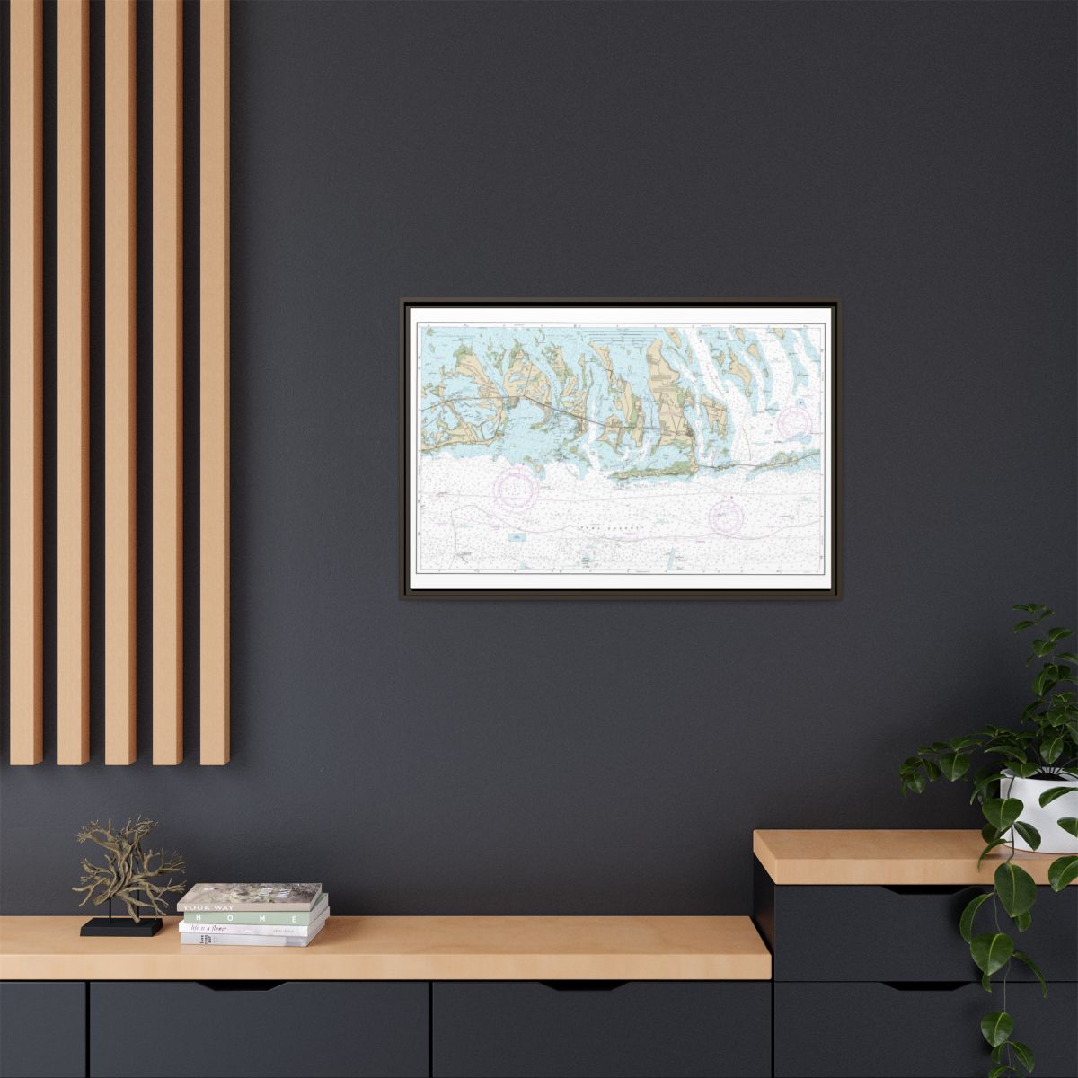 Chart 11445 Intracoastal Waterway Bahia Honda Key to Sugarloaf Key - NOAA Nautical Chart Floating Frame Canvas | 30" x 20" | 36" x 24" | 48" x 32" - Espresso context-2