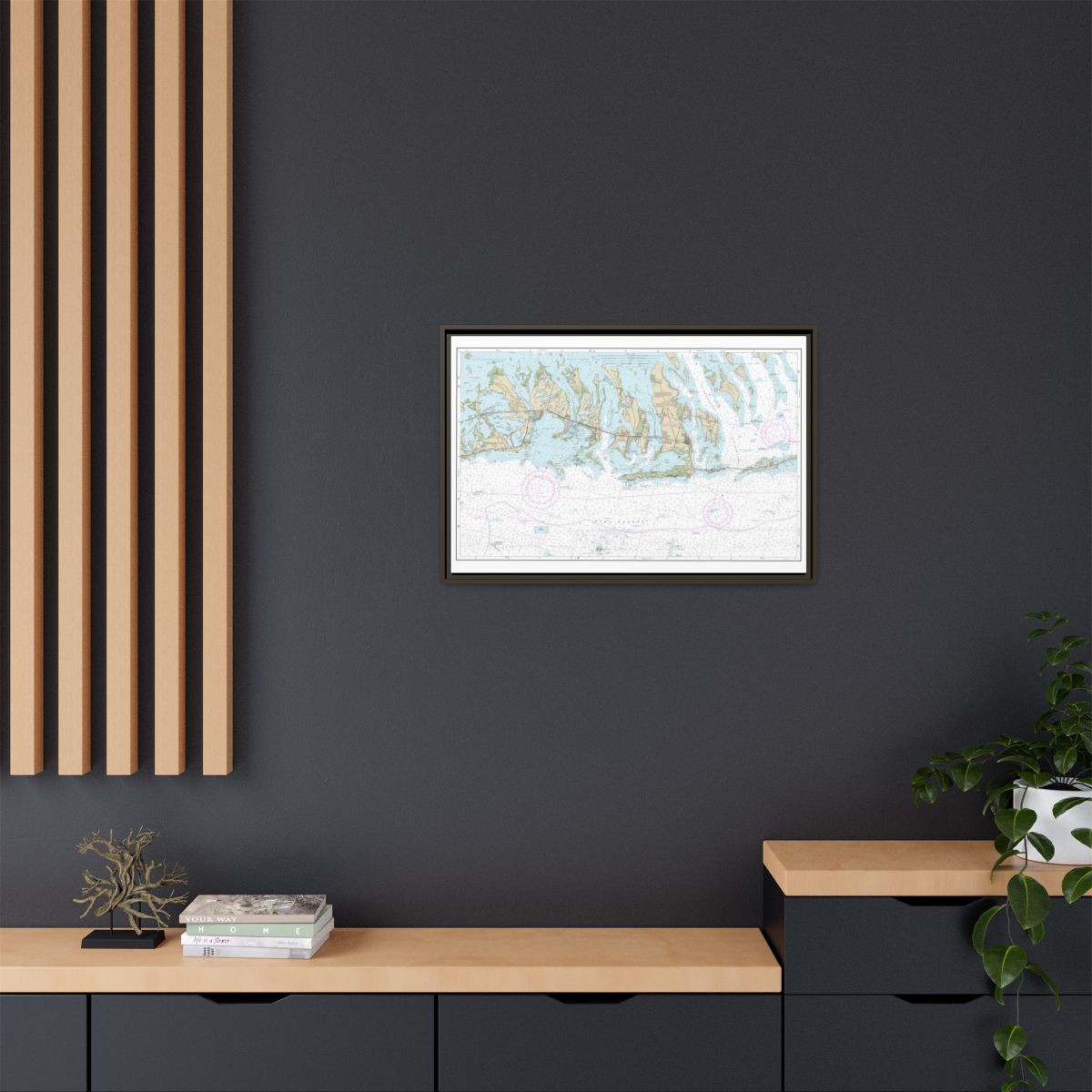 Chart 11445 Intracoastal Waterway Bahia Honda Key to Sugarloaf Key - NOAA Nautical Chart Floating Frame Canvas | 30" x 20" | 36" x 24" | 48" x 32" - Espresso context-2