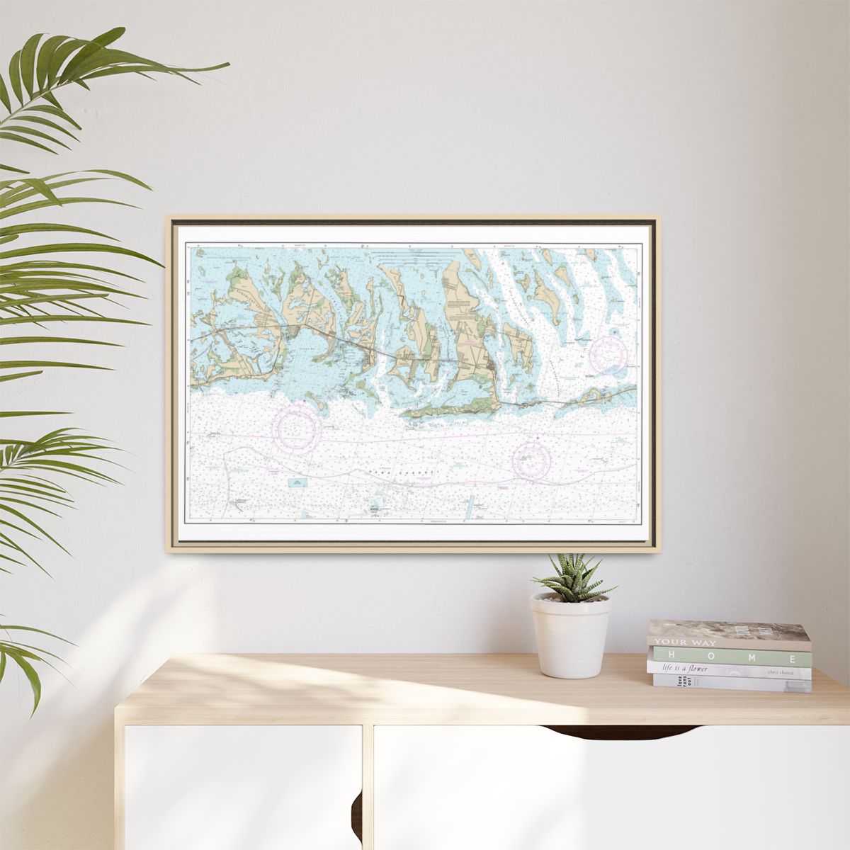 Chart 11445 Intracoastal Waterway Bahia Honda Key to Sugarloaf Key - NOAA Nautical Chart Floating Frame Canvas | 30" x 20" | 36" x 24" | 48" x 32" - Natural context-1
