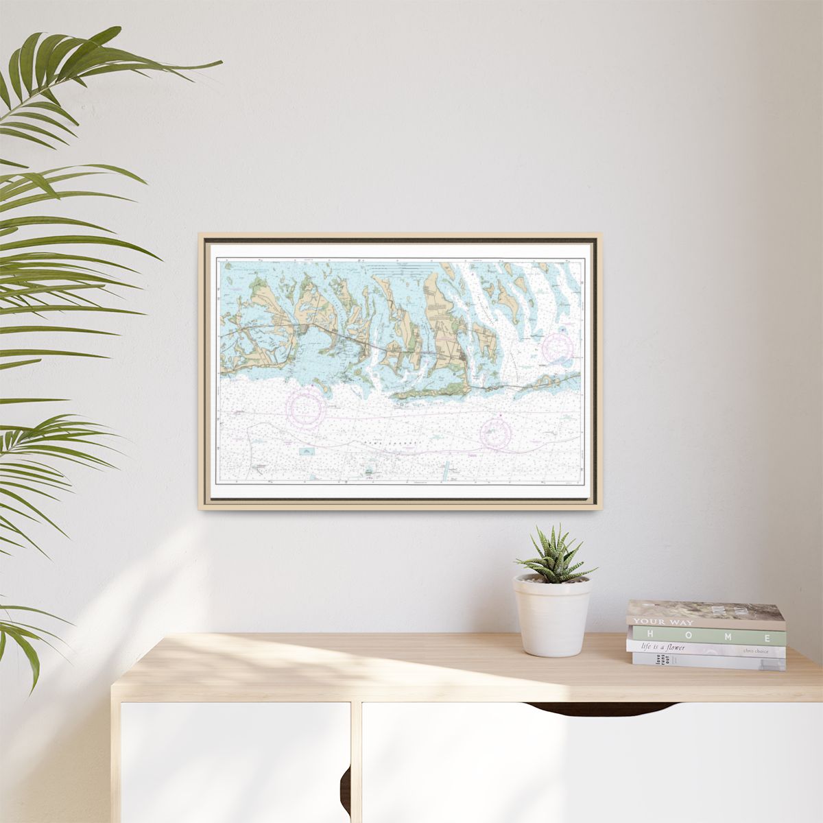 Chart 11445 Intracoastal Waterway Bahia Honda Key to Sugarloaf Key - NOAA Nautical Chart Floating Frame Canvas | 30" x 20" | 36" x 24" | 48" x 32" - Natural context-1