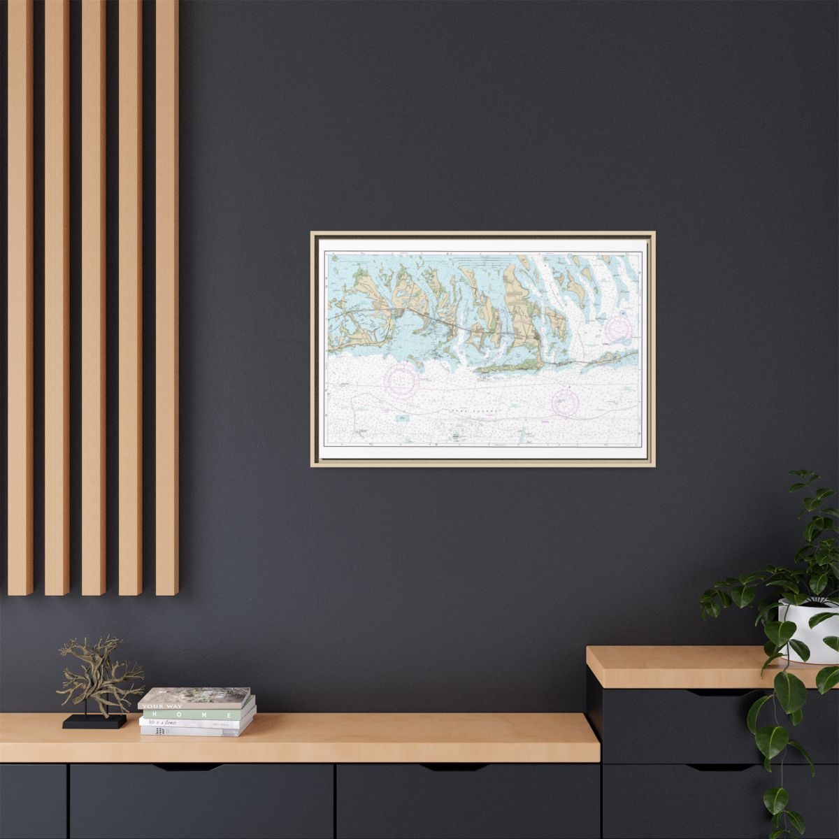Chart 11445 Intracoastal Waterway Bahia Honda Key to Sugarloaf Key - NOAA Nautical Chart Floating Frame Canvas | 30" x 20" | 36" x 24" | 48" x 32" - Natural context-2