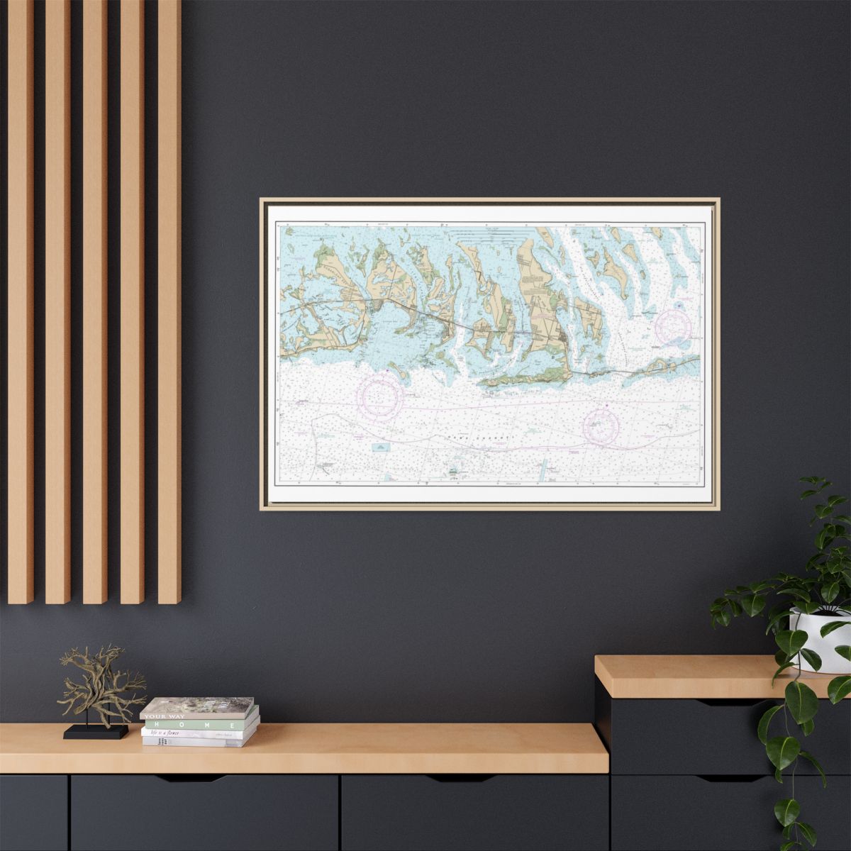 Chart 11445 Intracoastal Waterway Bahia Honda Key to Sugarloaf Key - NOAA Nautical Chart Floating Frame Canvas | 30" x 20" | 36" x 24" | 48" x 32" - Natural context-2