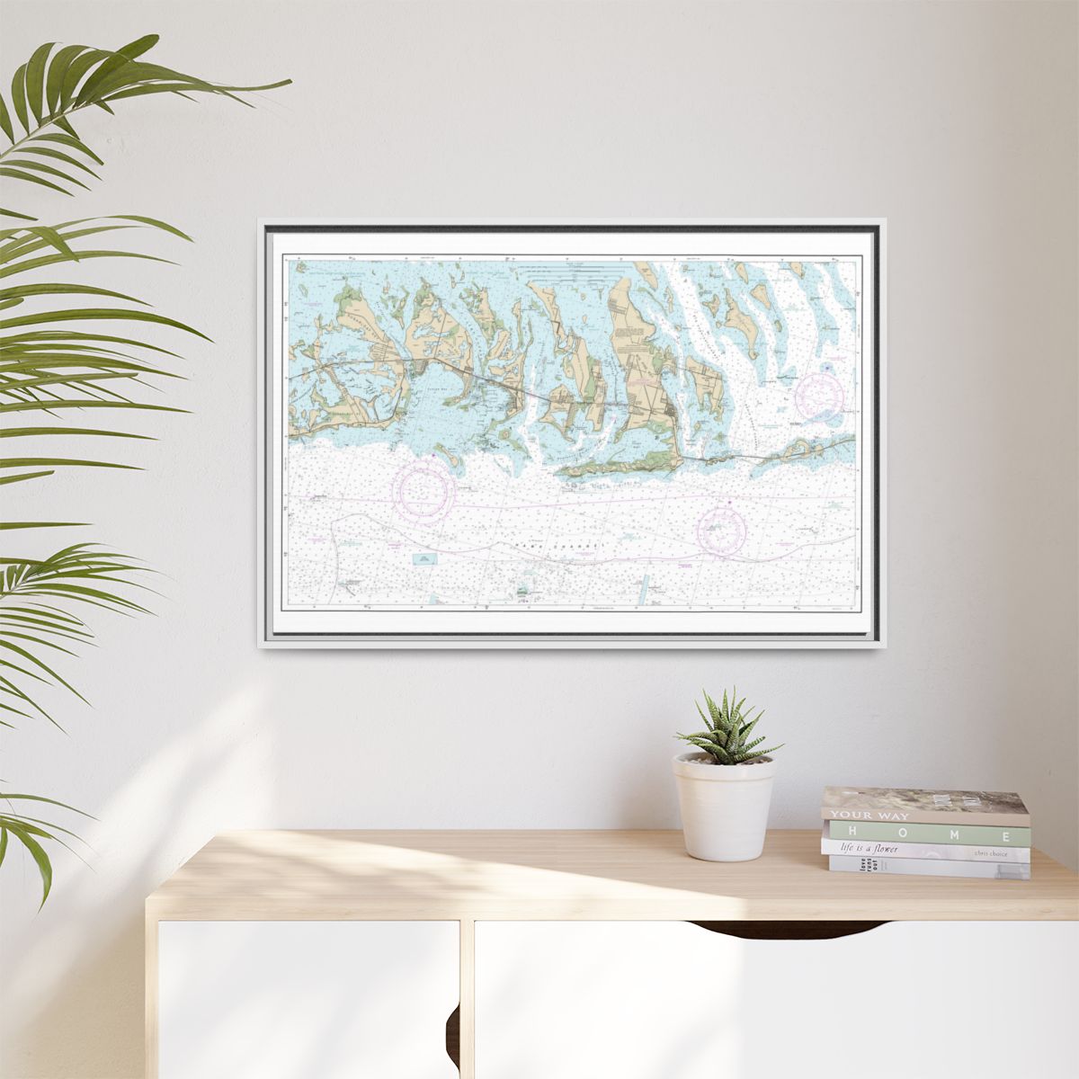 Chart 11445 Intracoastal Waterway Bahia Honda Key to Sugarloaf Key - NOAA Nautical Chart Floating Frame Canvas | 30" x 20" | 36" x 24" | 48" x 32" - White context-1
