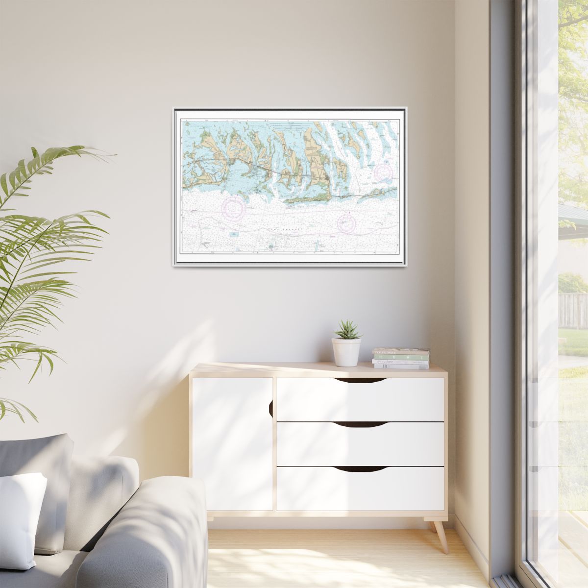 Chart 11445 Intracoastal Waterway Bahia Honda Key to Sugarloaf Key - NOAA Nautical Chart Floating Frame Canvas | 30" x 20" | 36" x 24" | 48" x 32" - White context-1