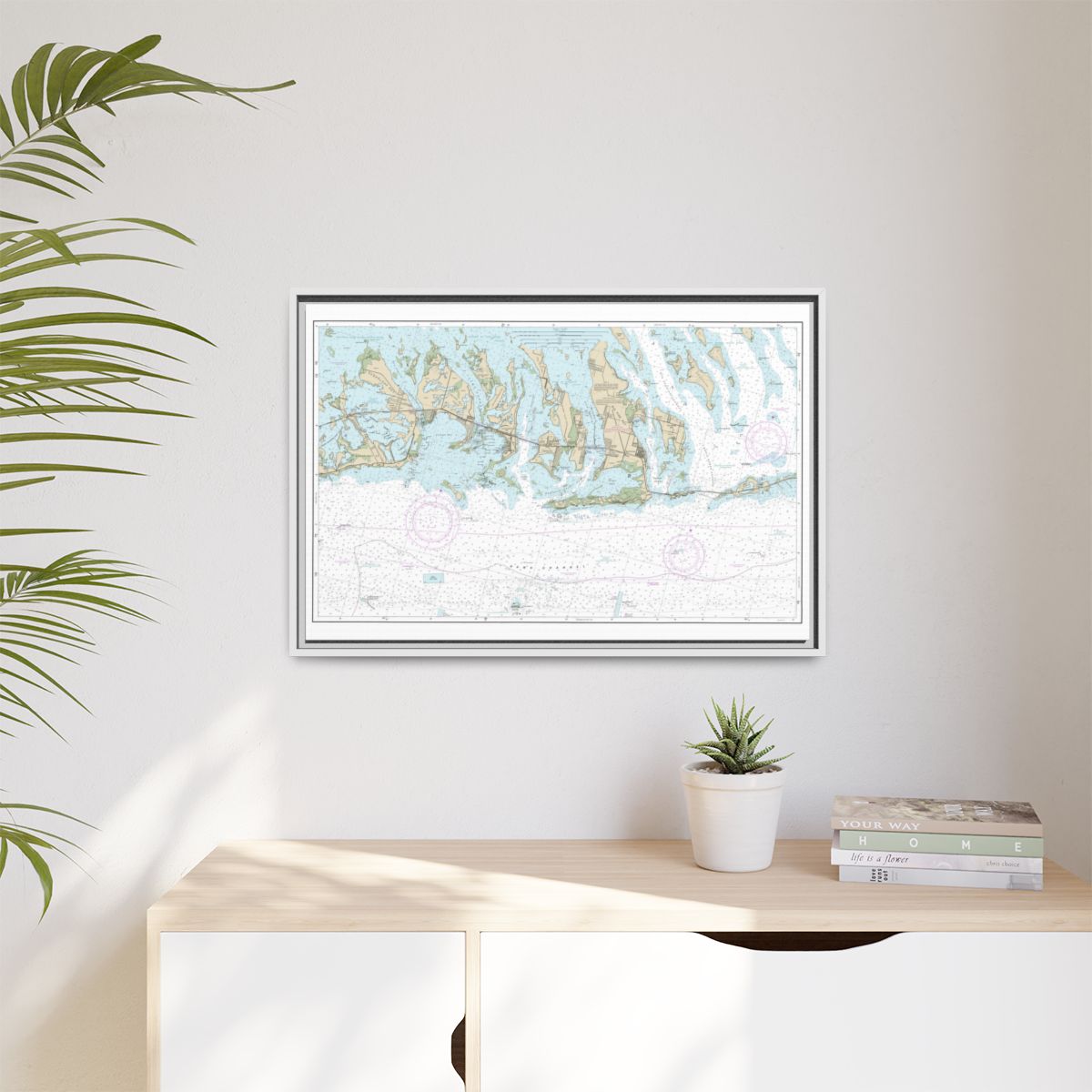 Chart 11445 Intracoastal Waterway Bahia Honda Key to Sugarloaf Key - NOAA Nautical Chart Floating Frame Canvas | 30" x 20" | 36" x 24" | 48" x 32" - White context-1