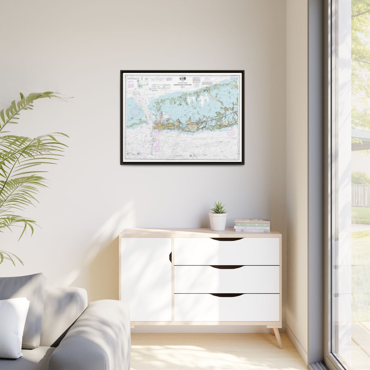 Chart 11446 Intracoastal Waterway Sugarloaf Key To Key West - NOAA Nautical Chart Floating Frame Canvas | 32" x 24" | 40" x 30" - Espresso context-1