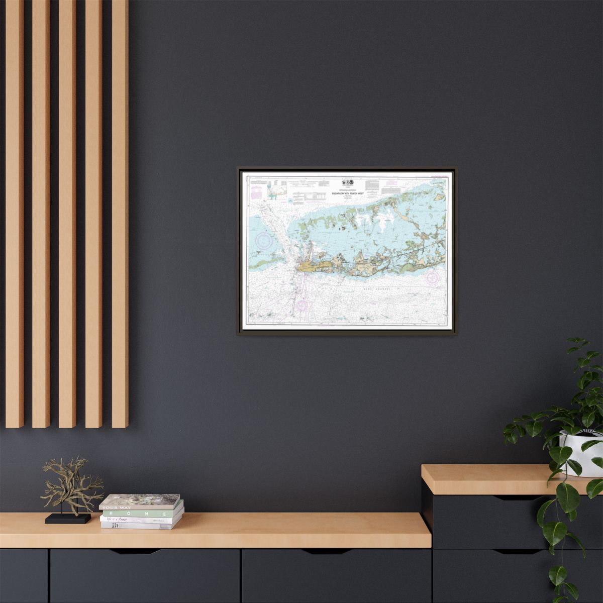 Chart 11446 Intracoastal Waterway Sugarloaf Key To Key West - NOAA Nautical Chart Floating Frame Canvas | 32" x 24" | 40" x 30" - Espresso context-2