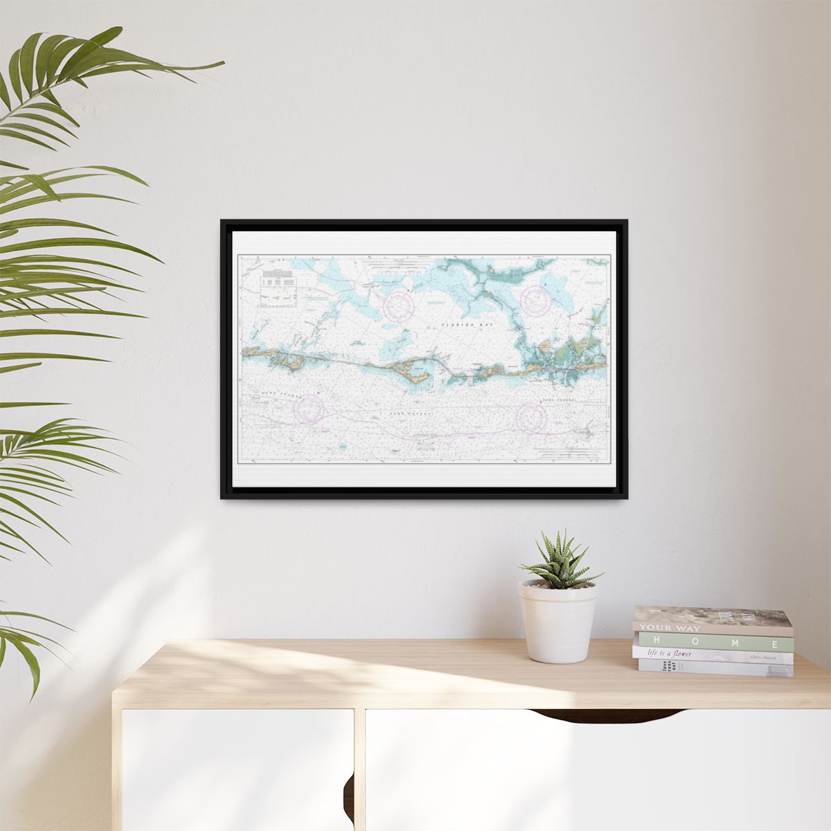 Chart 11449 Intracoastal Waterway Matecumbe to Grassy Key - NOAA Nautical Chart Floating Frame Canvas | 30" x 20" | 36" x 24" | 48" x 32" - Black context-1