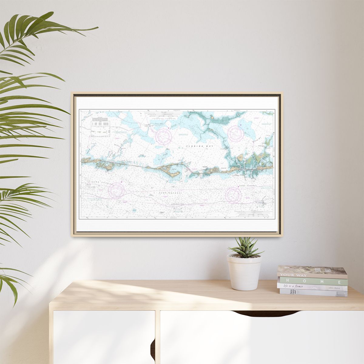 Chart 11449 Intracoastal Waterway Matecumbe to Grassy Key - NOAA Nautical Chart Floating Frame Canvas | 30" x 20" | 36" x 24" | 48" x 32" - Natural context-1