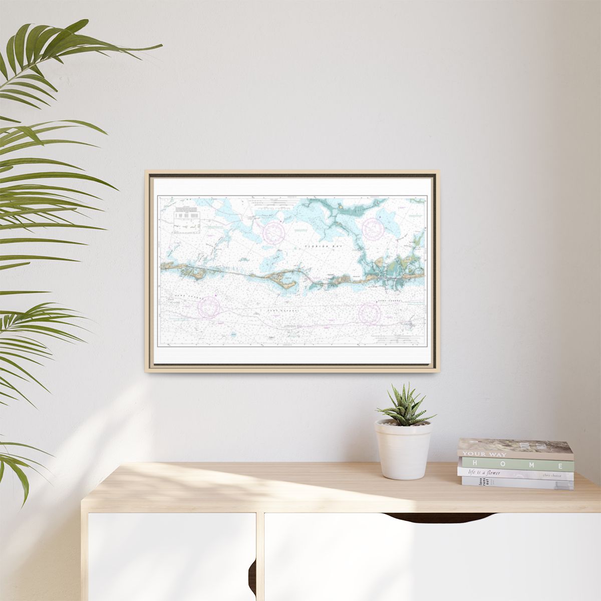 Chart 11449 Intracoastal Waterway Matecumbe to Grassy Key - NOAA Nautical Chart Floating Frame Canvas | 30" x 20" | 36" x 24" | 48" x 32" - Natural context-1