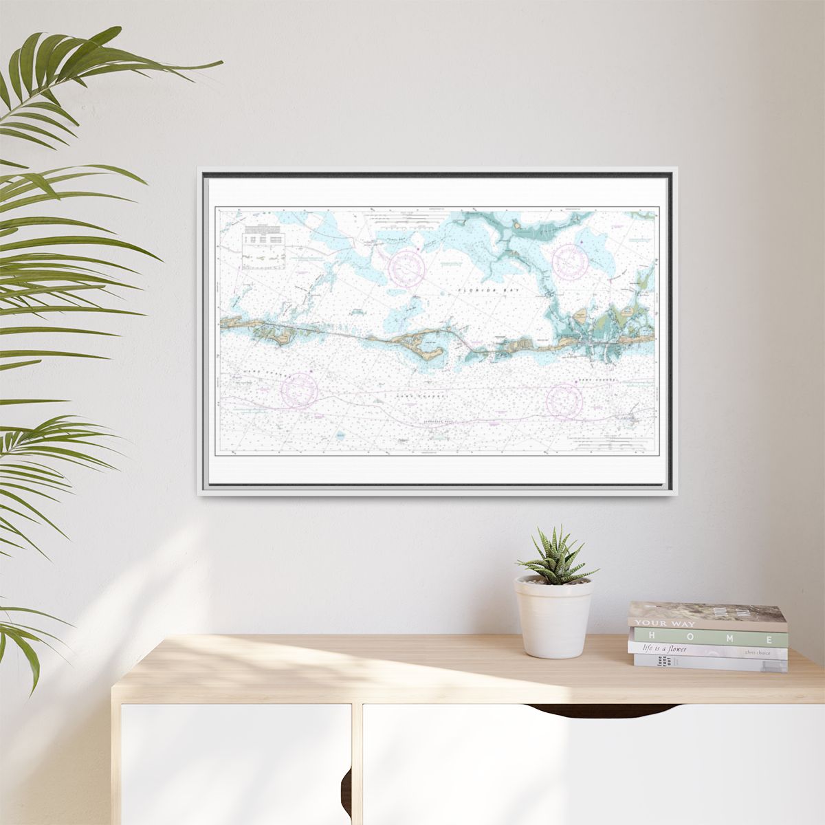 Chart 11449 Intracoastal Waterway Matecumbe to Grassy Key - NOAA Nautical Chart Floating Frame Canvas | 30" x 20" | 36" x 24" | 48" x 32" - White context-1