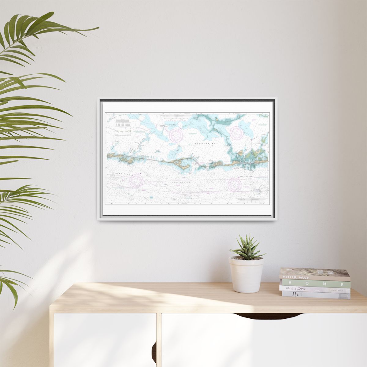 Chart 11449 Intracoastal Waterway Matecumbe to Grassy Key - NOAA Nautical Chart Floating Frame Canvas | 30" x 20" | 36" x 24" | 48" x 32" - White context-1