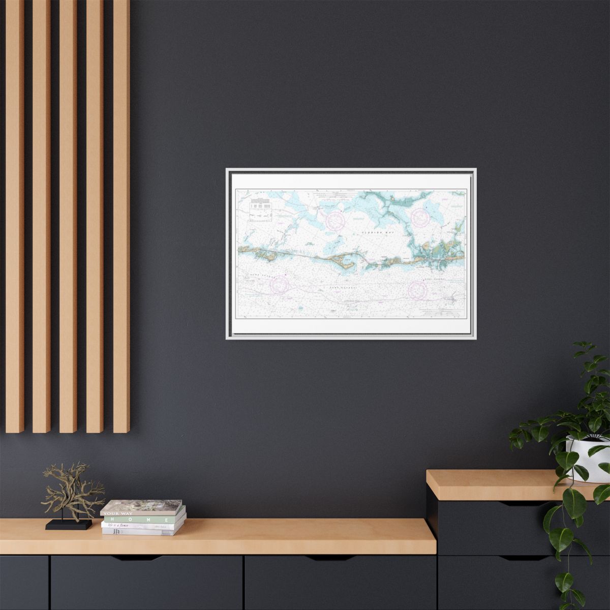 Chart 11449 Intracoastal Waterway Matecumbe to Grassy Key - NOAA Nautical Chart Floating Frame Canvas | 30" x 20" | 36" x 24" | 48" x 32" - White context-2