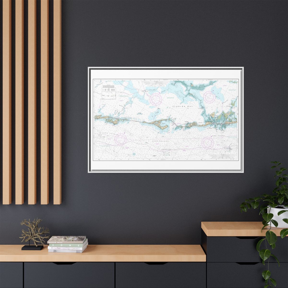 Chart 11449 Intracoastal Waterway Matecumbe to Grassy Key - NOAA Nautical Chart Floating Frame Canvas | 30" x 20" | 36" x 24" | 48" x 32" - White context-2