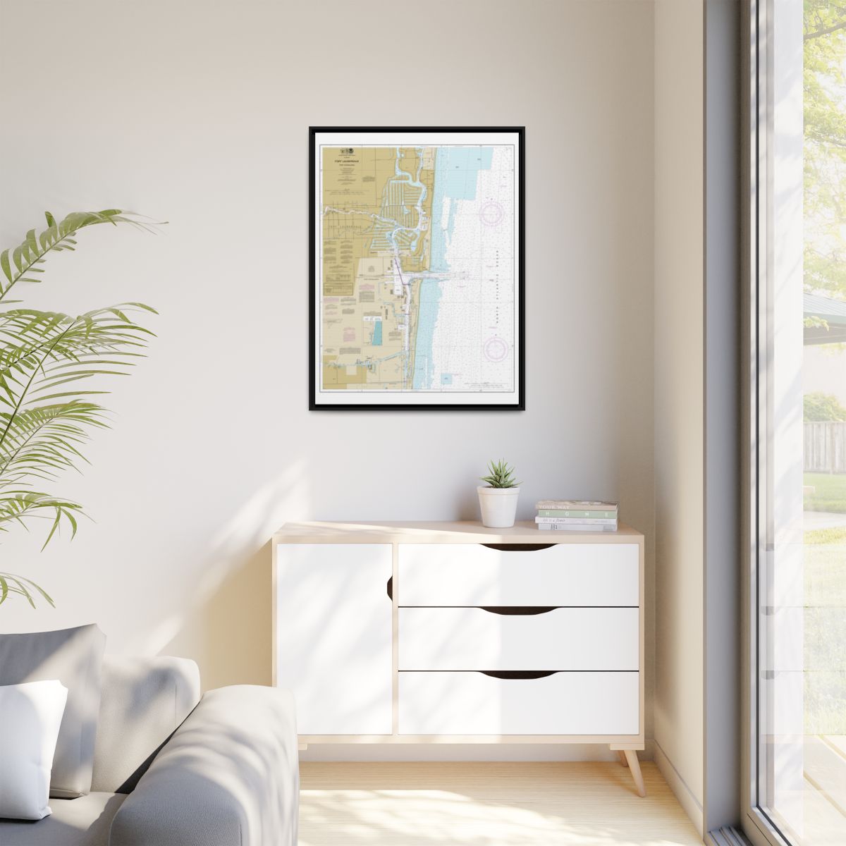 Chart 11470 Fort Lauderdale Port Everglades - NOAA Nautical Chart Floating Frame Canvas | 24" x 32" | 30" x 40" - Black context-1