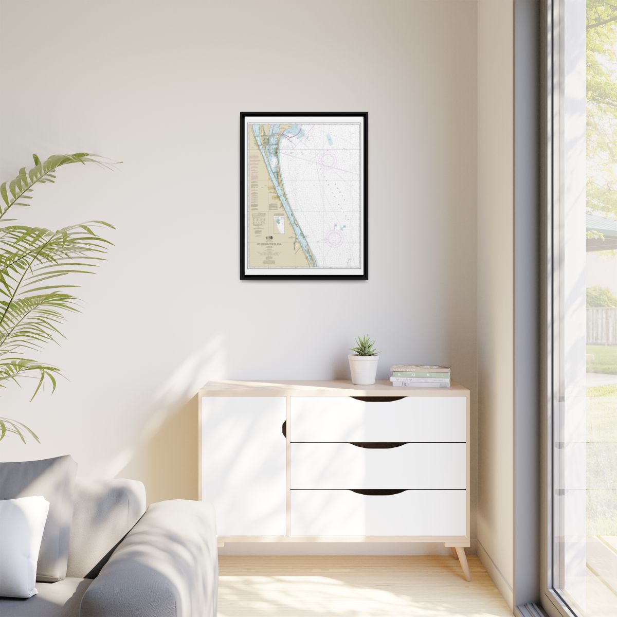 Chart 11476 Cape Canaveral to Bethel Shoal - NOAA Nautical Chart Floating Frame Canvas | 24" x 32" | 30" x 40" - Black context-1