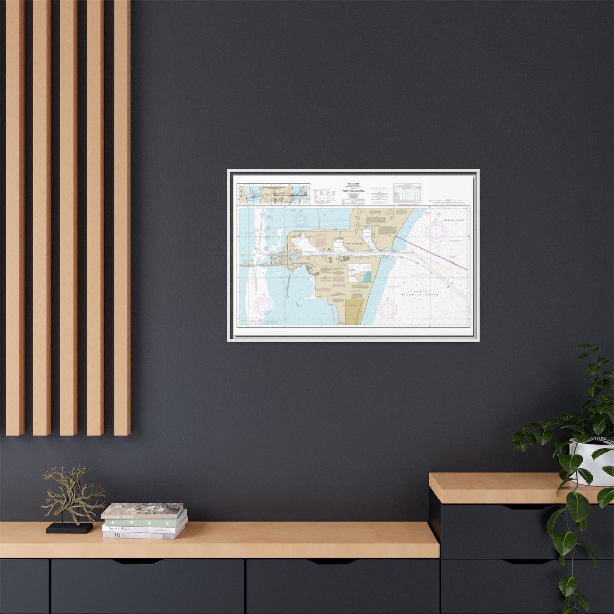 Chart 11478 Port Canaveral;Canaveral Barge Canal Extension - NOAA Nautical Chart Floating Frame Canvas | 30" x 20" | 36" x 24" | 48" x 32" - White context-2