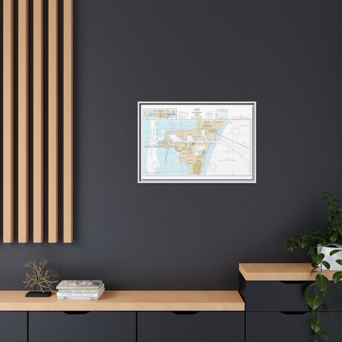 Chart 11478 Port Canaveral;Canaveral Barge Canal Extension - NOAA Nautical Chart Floating Frame Canvas | 30" x 20" | 36" x 24" | 48" x 32" - White context-2