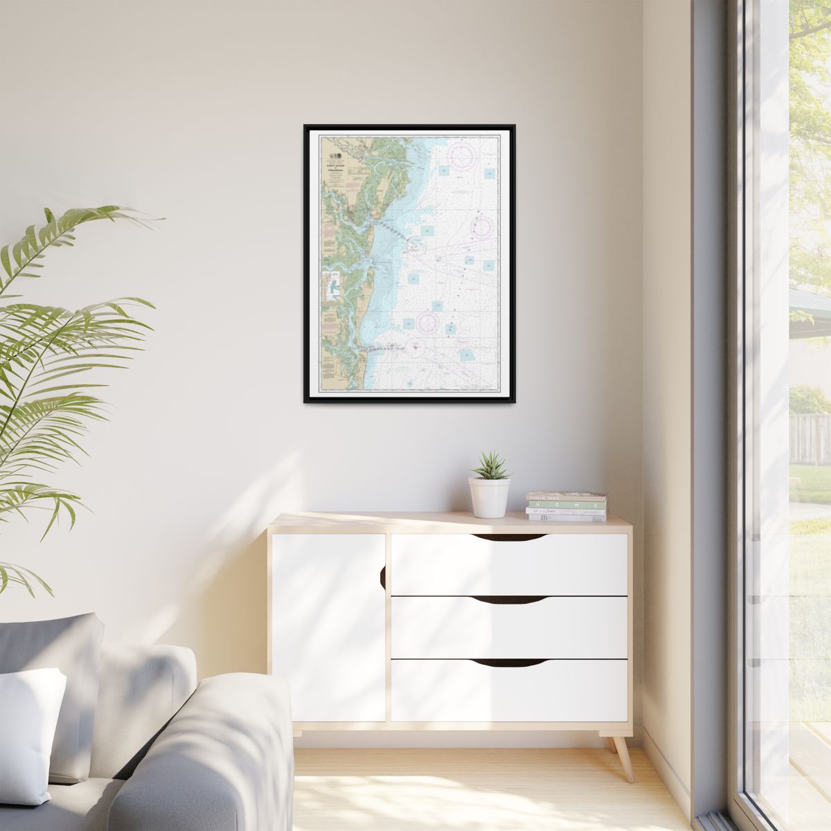 Chart 11502 Doboy Sound to Fernandina - NOAA Nautical Chart Floating Frame Canvas | 24" x 32" | 30" x 40" - Black context-1