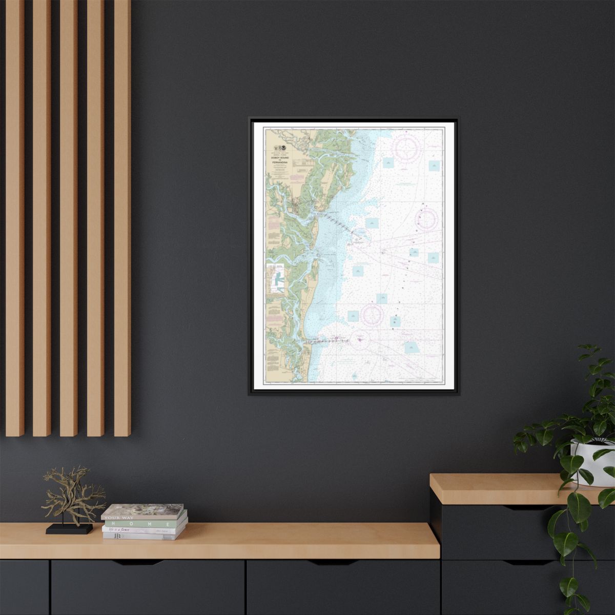 Chart 11502 Doboy Sound to Fernandina - NOAA Nautical Chart Floating Frame Canvas | 24" x 32" | 30" x 40" - Black context-2