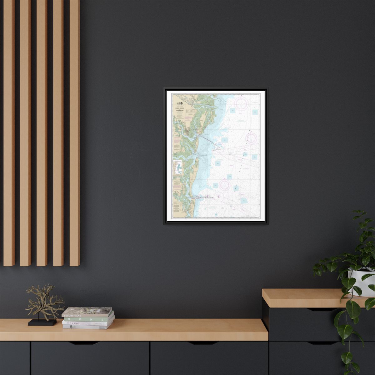 Chart 11502 Doboy Sound to Fernandina - NOAA Nautical Chart Floating Frame Canvas | 24" x 32" | 30" x 40" - Black context-2