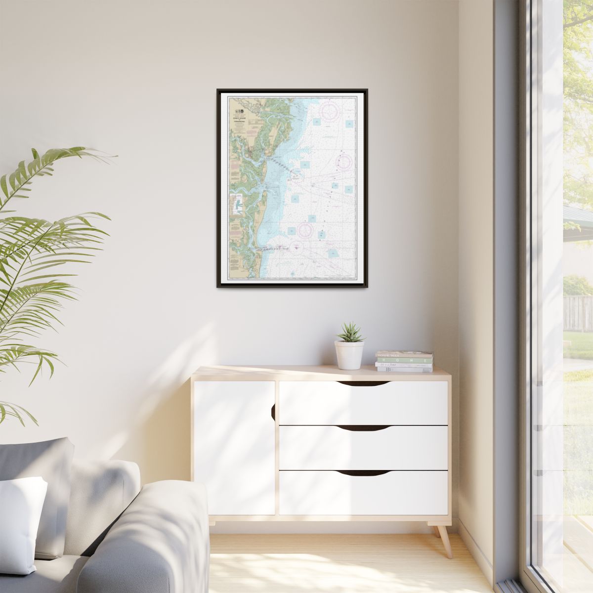 Chart 11502 Doboy Sound to Fernandina - NOAA Nautical Chart Floating Frame Canvas | 24" x 32" | 30" x 40" - Espresso context-1