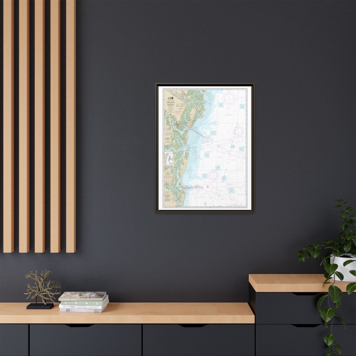 Chart 11502 Doboy Sound to Fernandina - NOAA Nautical Chart Floating Frame Canvas | 24" x 32" | 30" x 40" - Espresso context-2