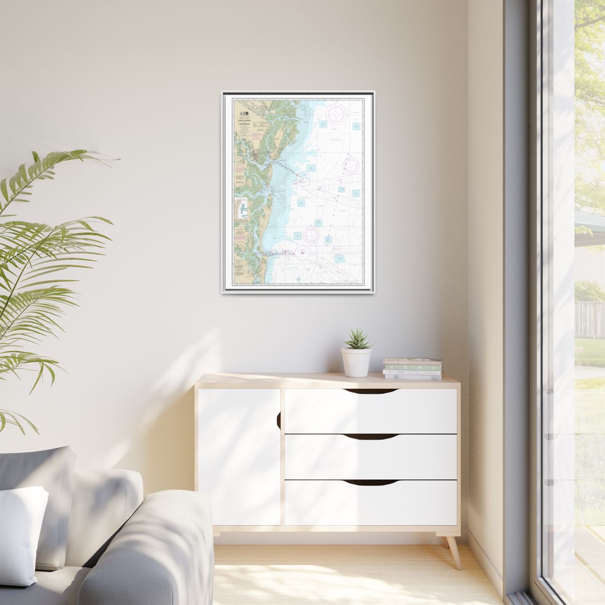 Chart 11502 Doboy Sound to Fernandina - NOAA Nautical Chart Floating Frame Canvas | 24" x 32" | 30" x 40" - White context-1