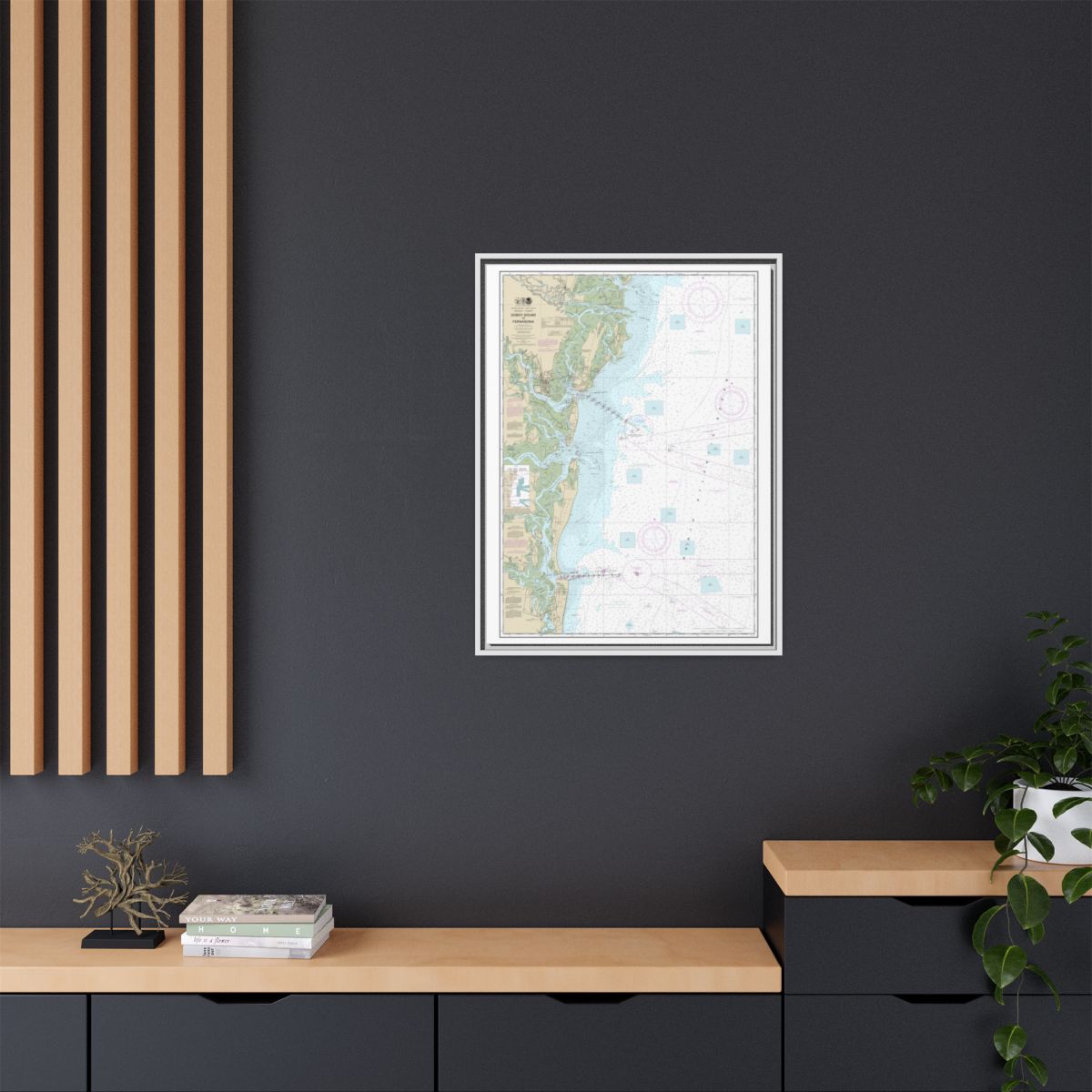 Chart 11502 Doboy Sound to Fernandina - NOAA Nautical Chart Floating Frame Canvas | 24" x 32" | 30" x 40" - White context-2