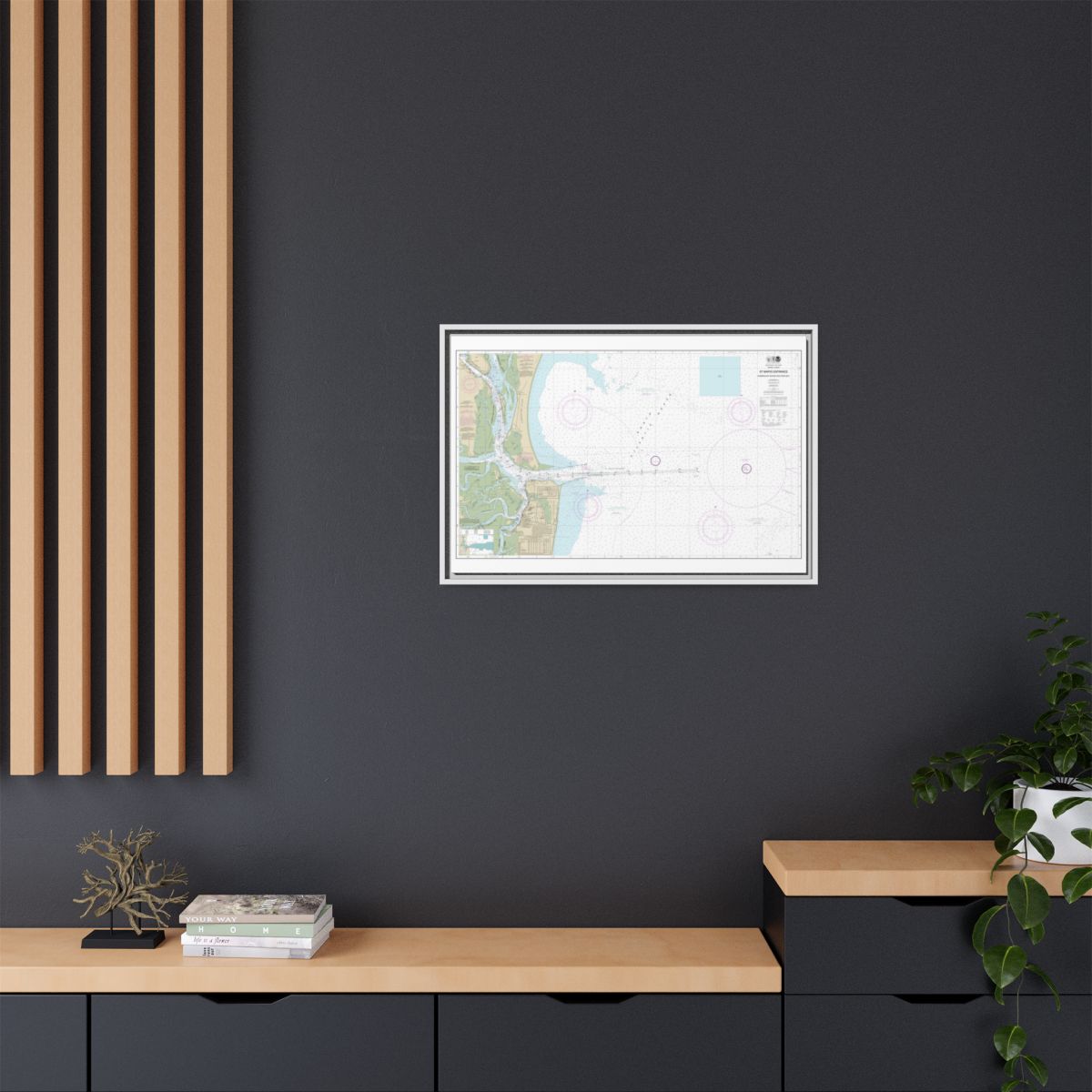 Chart 11503 St. Marys Entrance Cumberland Sound and Kings Bay - NOAA Nautical Chart Floating Frame Canvas | 30" x 20" | 36" x 24" | 48" x 32" - White context-2