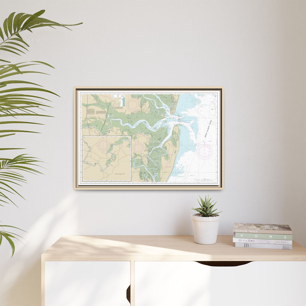 Chart 11504 St. Andrew Sound and Satilla River - NOAA Nautical Chart Floating Frame Canvas | 30" x 20" | 36" x 24" | 48" x 32" - Natural context-1