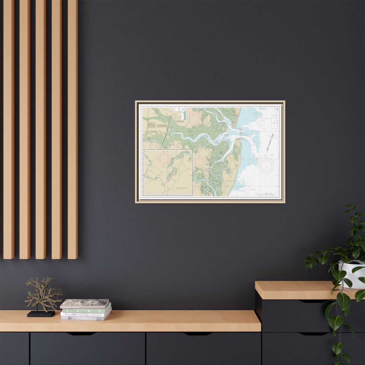 Chart 11504 St. Andrew Sound and Satilla River - NOAA Nautical Chart Floating Frame Canvas | 30" x 20" | 36" x 24" | 48" x 32" - Natural context-2
