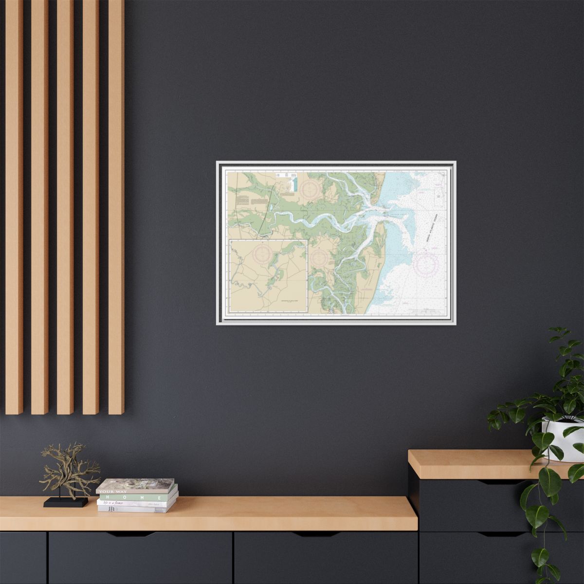 Chart 11504 St. Andrew Sound and Satilla River - NOAA Nautical Chart Floating Frame Canvas | 30" x 20" | 36" x 24" | 48" x 32" - White context-2