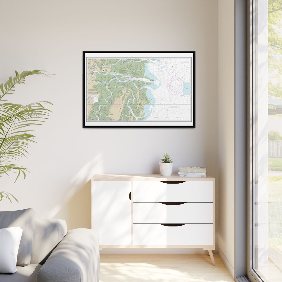 Chart 11508 Altamaha Sound - NOAA Nautical Chart Floating Frame Canvas | 30" x 20" | 36" x 24" | 48" x 32" - Black context-1