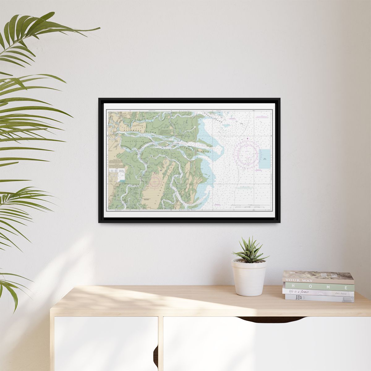 Chart 11508 Altamaha Sound - NOAA Nautical Chart Floating Frame Canvas | 30" x 20" | 36" x 24" | 48" x 32" - Black context-1
