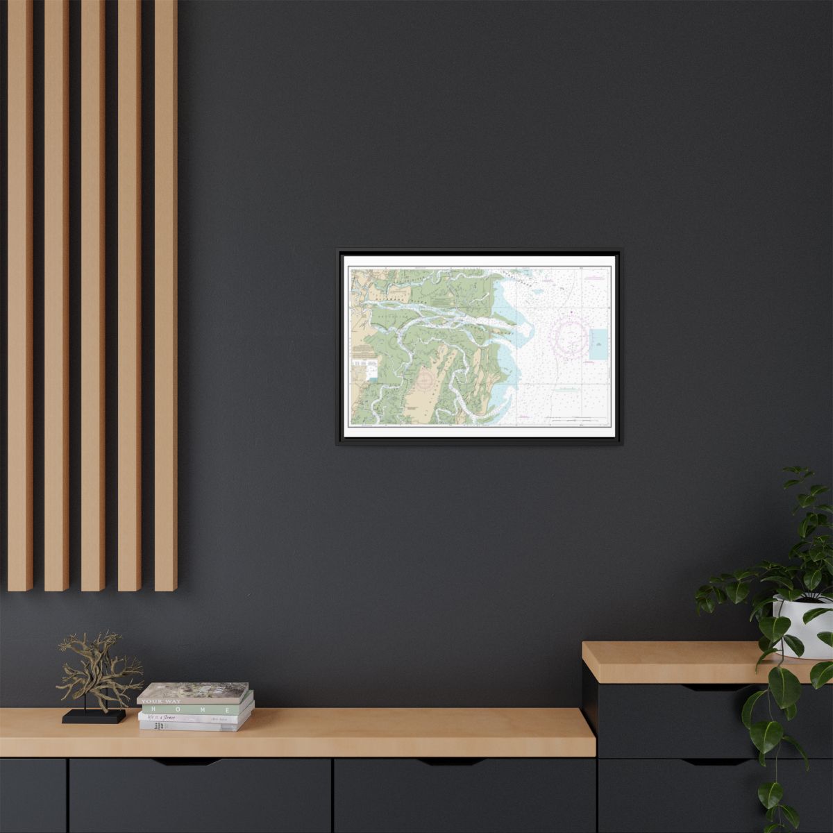 Chart 11508 Altamaha Sound - NOAA Nautical Chart Floating Frame Canvas | 30" x 20" | 36" x 24" | 48" x 32" - Black context-2