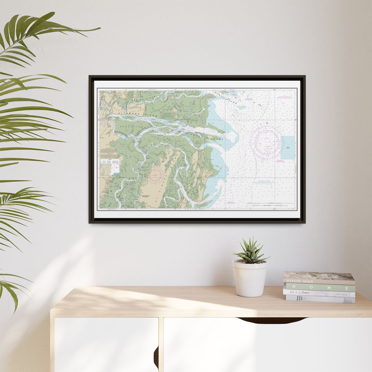 Chart 11508 Altamaha Sound - NOAA Nautical Chart Floating Frame Canvas | 30" x 20" | 36" x 24" | 48" x 32" - Espresso context-1