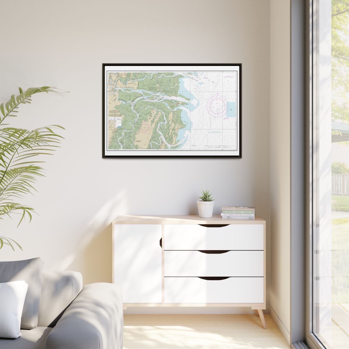 Chart 11508 Altamaha Sound - NOAA Nautical Chart Floating Frame Canvas | 30" x 20" | 36" x 24" | 48" x 32" - Espresso context-1
