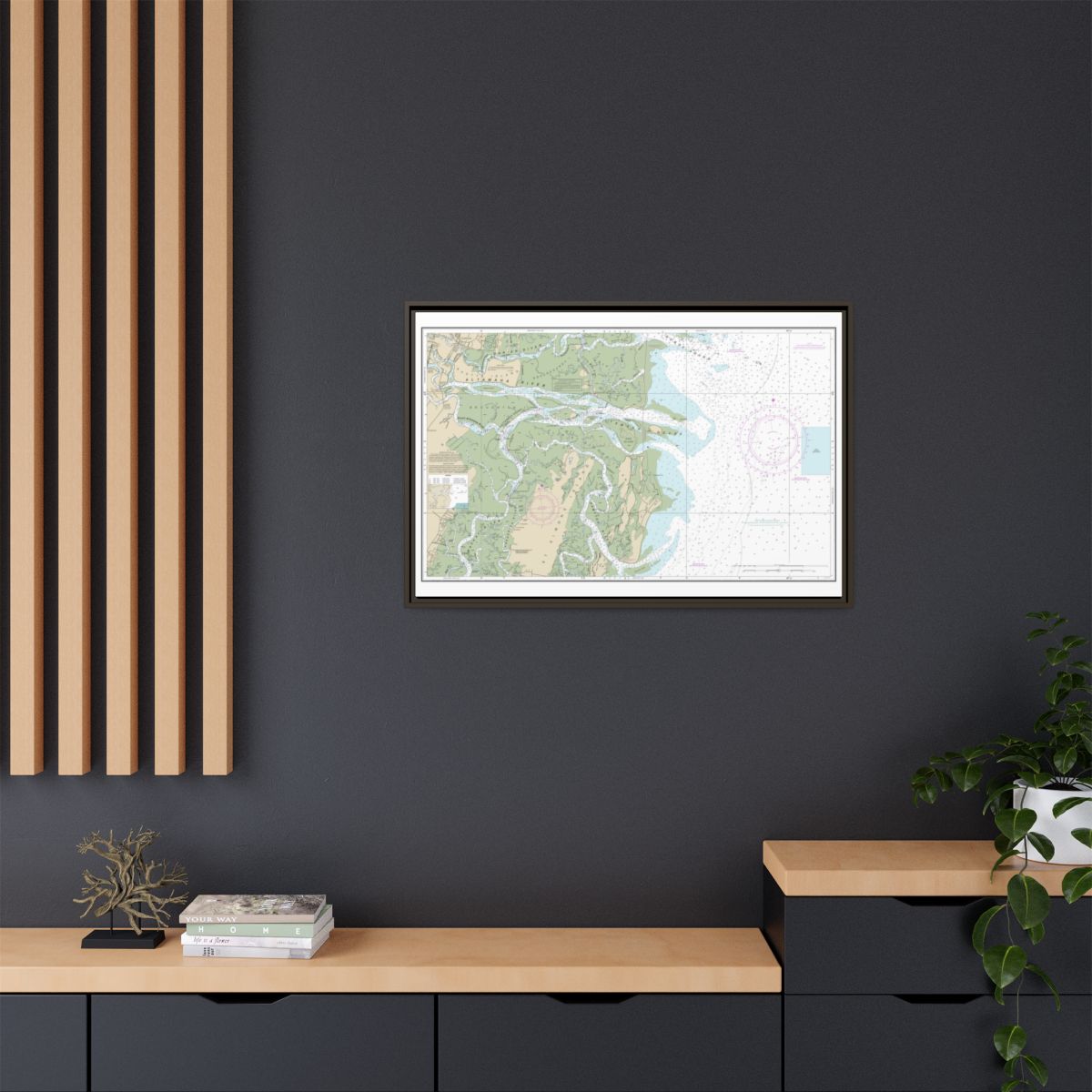 Chart 11508 Altamaha Sound - NOAA Nautical Chart Floating Frame Canvas | 30" x 20" | 36" x 24" | 48" x 32" - Espresso context-2