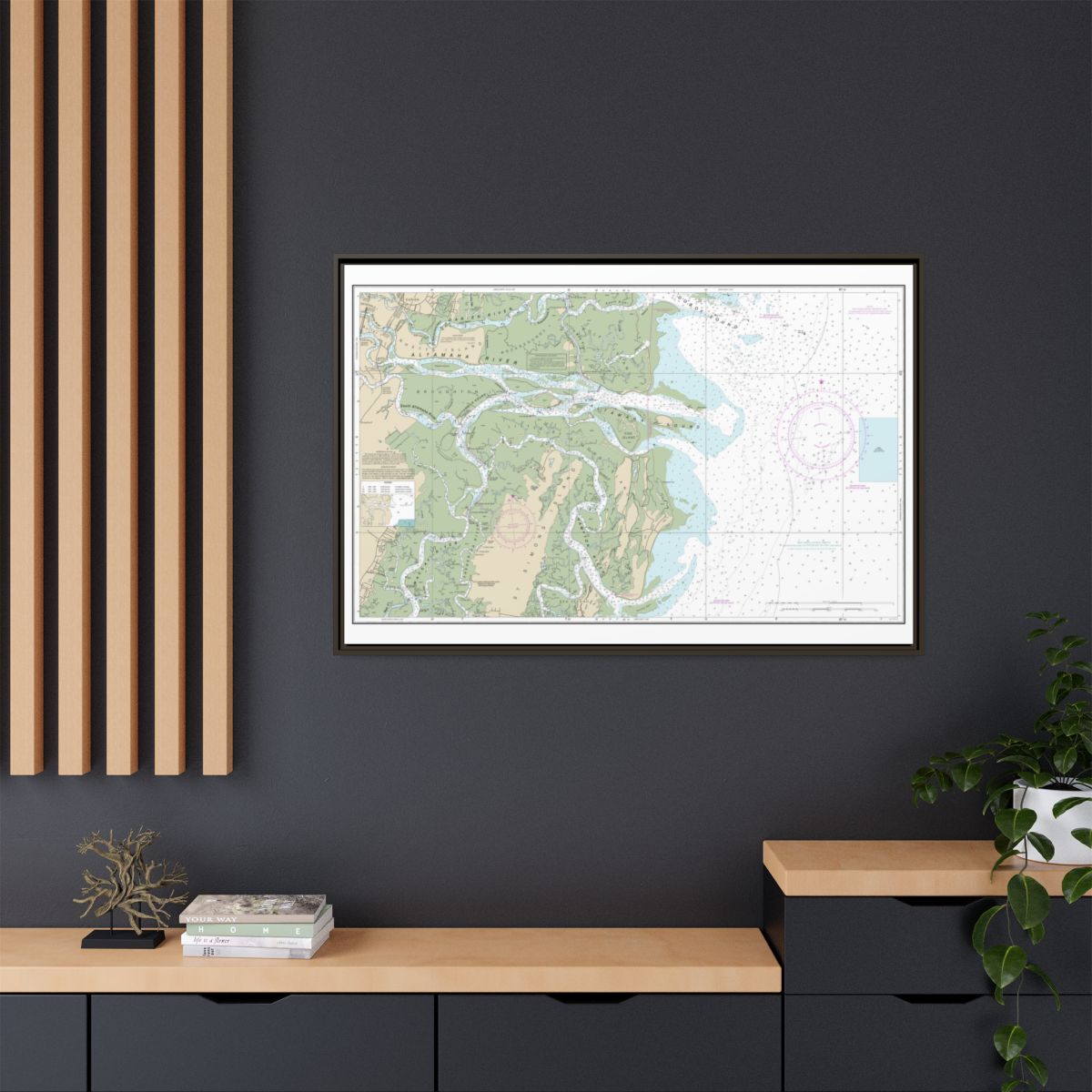 Chart 11508 Altamaha Sound - NOAA Nautical Chart Floating Frame Canvas | 30" x 20" | 36" x 24" | 48" x 32" - Espresso context-2